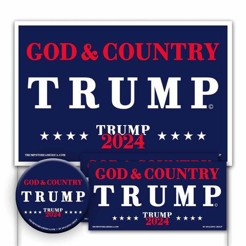 Yard Sign Kit - God & Country Trump 2024