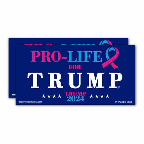 (Pack of 2) Pro-Life for Trump 2024 Bumper Sticker