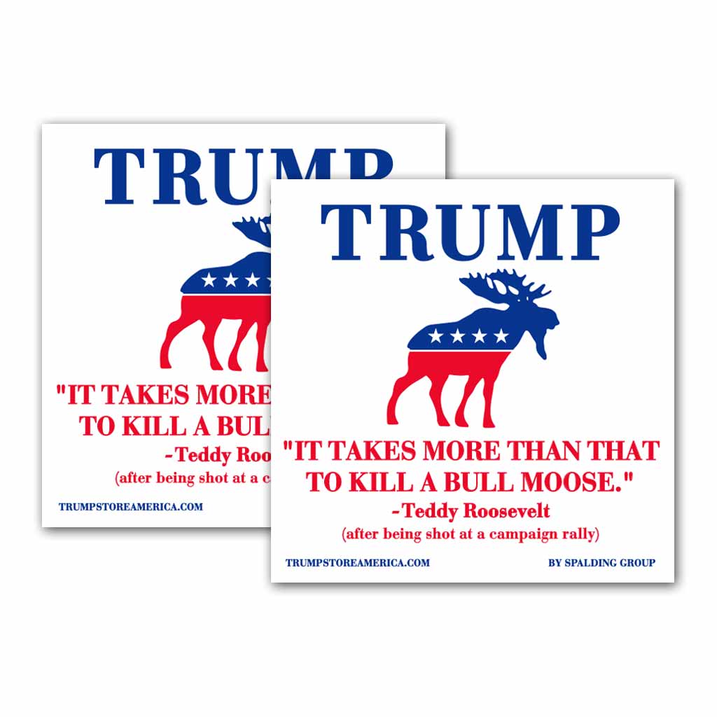 (Pack of 2) Bumper Sticker - Trump Bull Moose